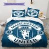 Set Lenzuola Trapunta Manchester United Copripiumino Federa Decorazione Casa Regalo di Compleanno (1 * copripiumino + 3 * federe, senza imbottitura)