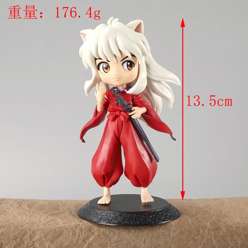 14cm Inuyasha Sesshomaru Kagome Zhuye Kawaii Anime Figure Gk Statue Model Toy Figures Ornaments Collect Office Decorations Gifts