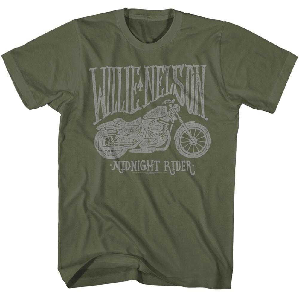 Willie Nelson Motorcycle Midnight Rider Men T Shirt Country Outlaw Music Merch XL