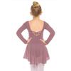 Mädchen Farbiger Langer Ärmel Tüll Body Tanzkostüm