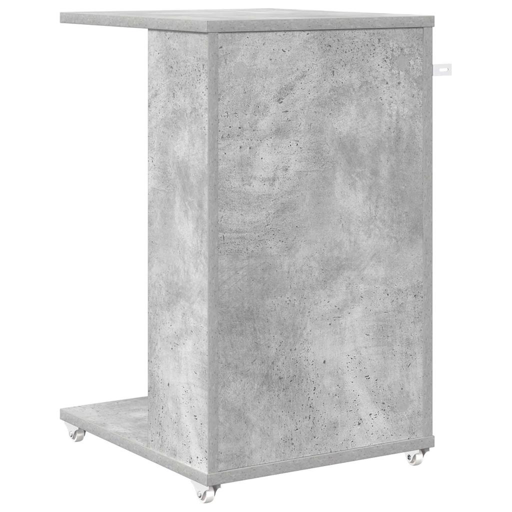 Side Table with Wheels Concrete Grey 40 x 35 x 60 cm Particleboard