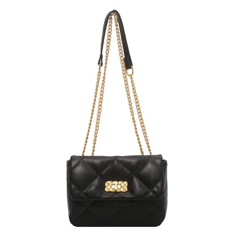 New soft leather single high-end shoulder bag rhombus chain bag fashion embroidery thread underarm messenger bag bag bag