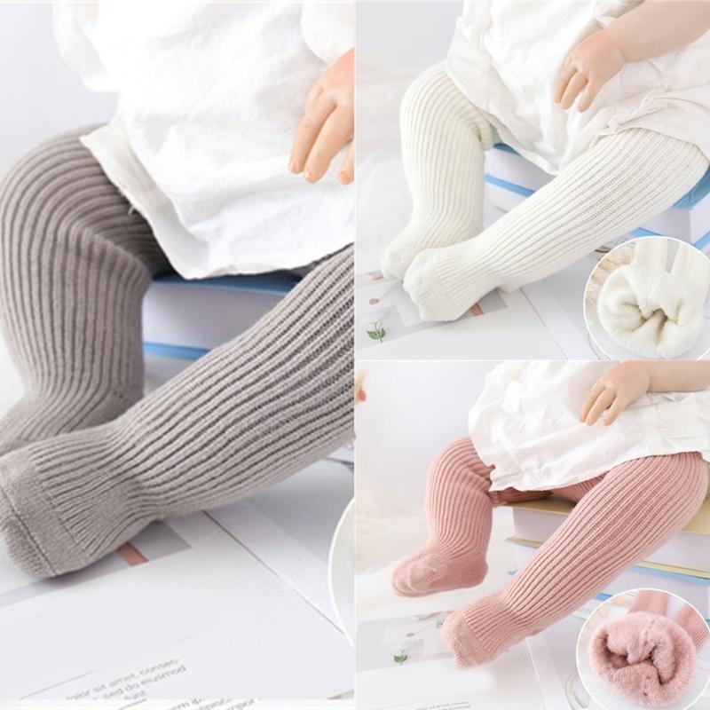 Girls Stretchy Tights Pantyhose Warm Leggings Baby Leg Warmers Children Autumn Winter Soft Knitting Pantihose Stockings