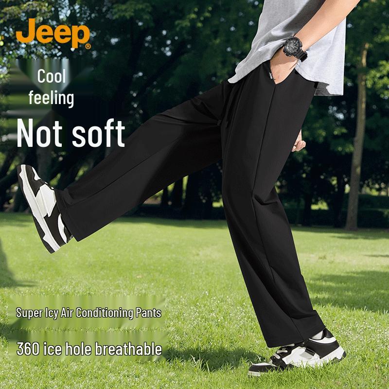 JEEP Men s 2026 Summer Quick-Dry Breathable Ice Silk Cropped Casual Pants 2XL