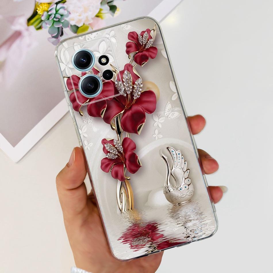 For Xiaomi Redmi Note 12 Case Redmi Note12 4G Global Cute Painted Soft Silicone TPU Phone Back Cover Bumper