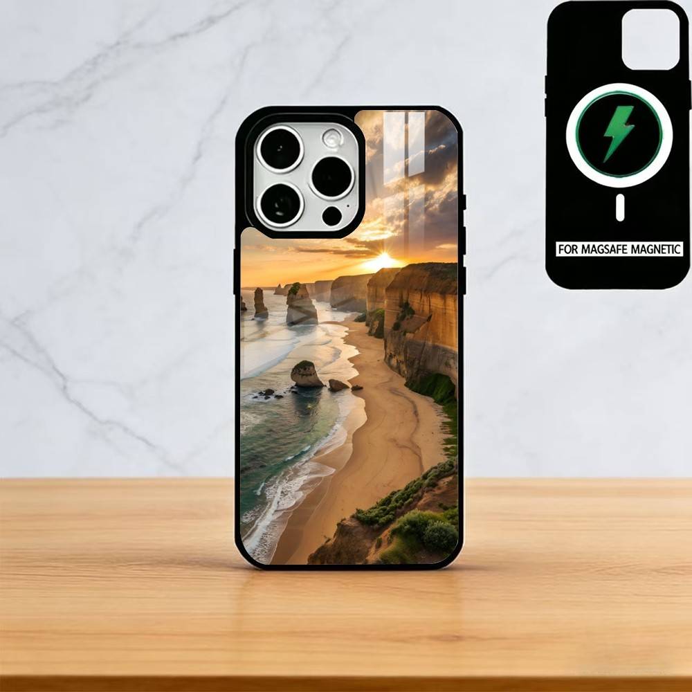 Landscape Phone Case For iPhone17,16,15,14,13,12,11 Plus,Pro Magnetic with Magsafe Wireless Charging