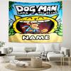 Custom Name Dog Man Print Tapestry, Backdrop, Easy Setup, Ideal for Bedroom, Office & Living Room, with Aesthetic Wall Hanging Decor.