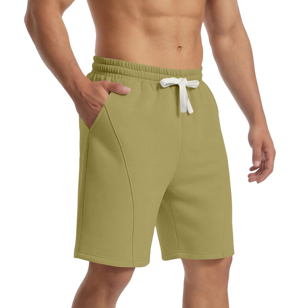 Herren Freizeit Sportshorts Elastischer Bund Kordelzug Taschen Leicht Bequem Sitz Fitnessstudio Laufen Training Sportbekleidung