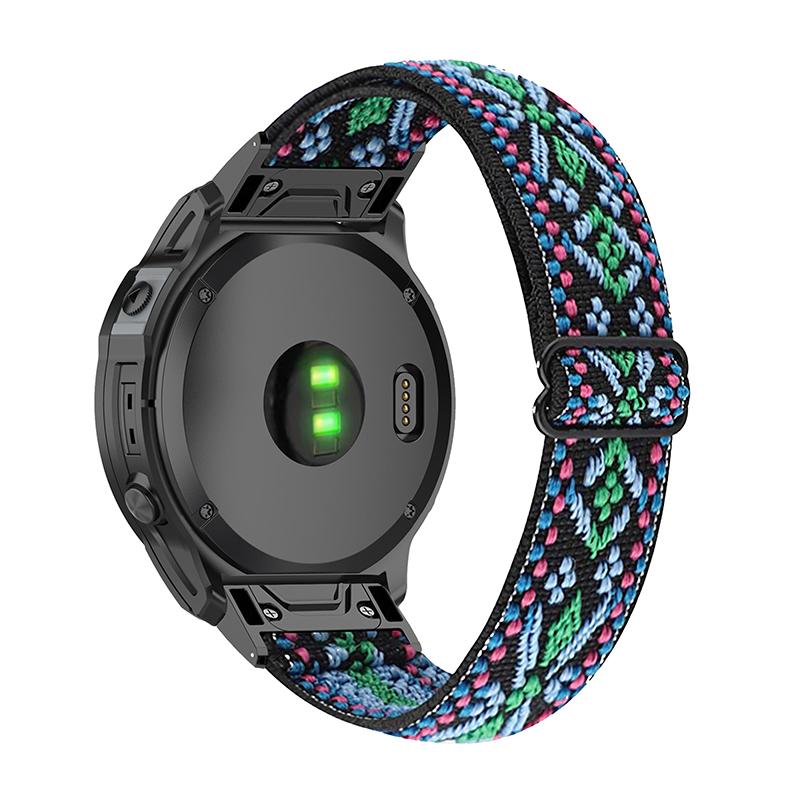 Pro Garmin Fenix Series 7/6 GPS/Epix/Fenix 5 Nastavitelný řemínek k hodinkám Elastický nylonový náramek Pro chytré hodinky Prodyšný pásek pro ženy/muže
