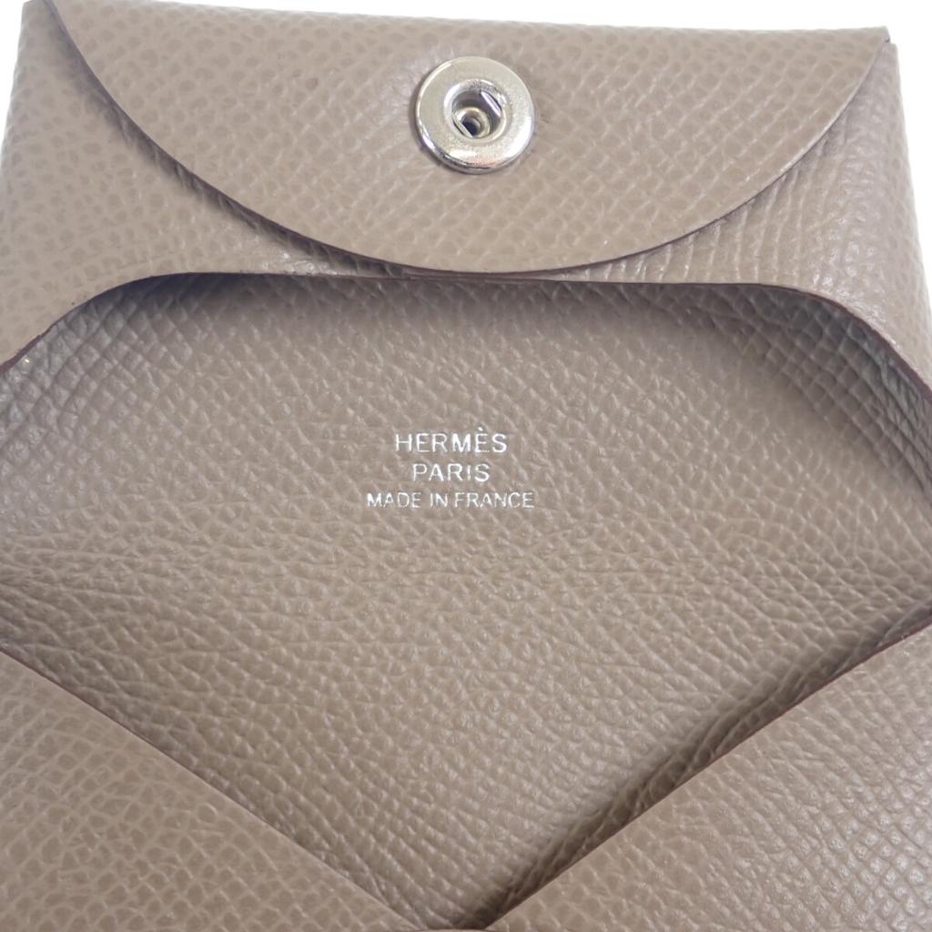 HERMES   Coin case Etope/beige Epsom Women