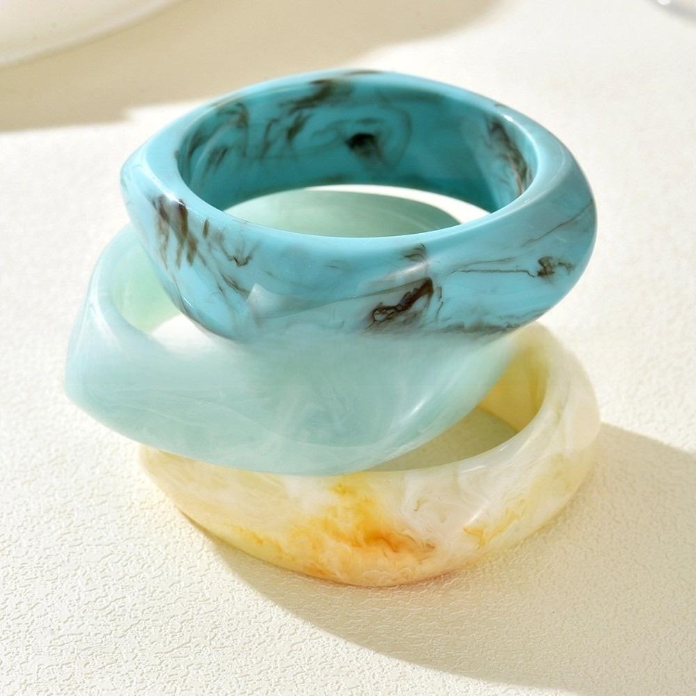 3/4 Pcs Thickened Irregular Resin Bracelet Wide Cuff Bracelet Set Exaggerated Chunky Bangles Gifts