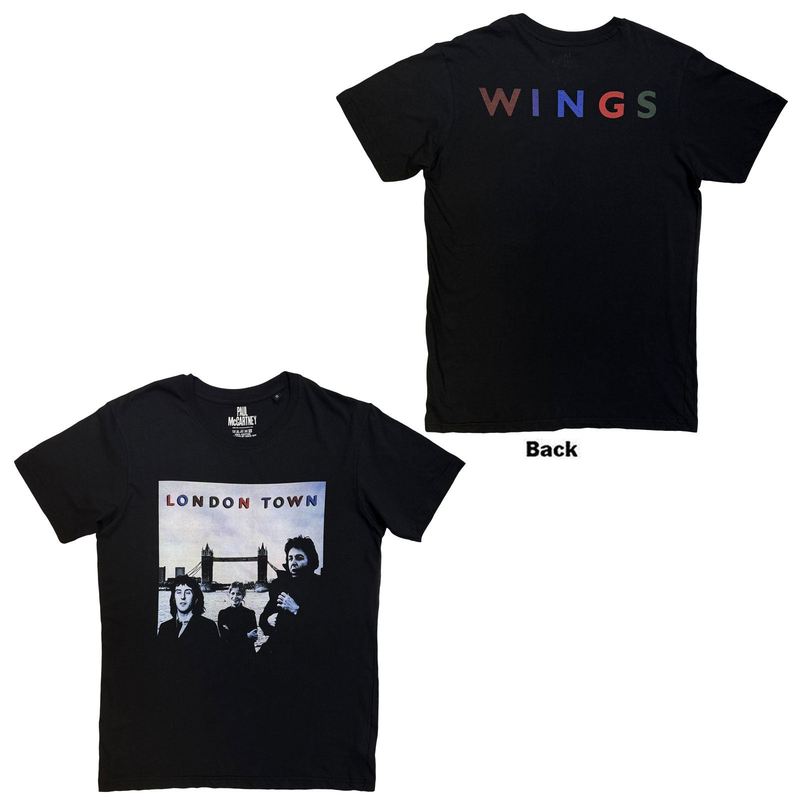 Paul mccartney tshirt london town black back print official new L