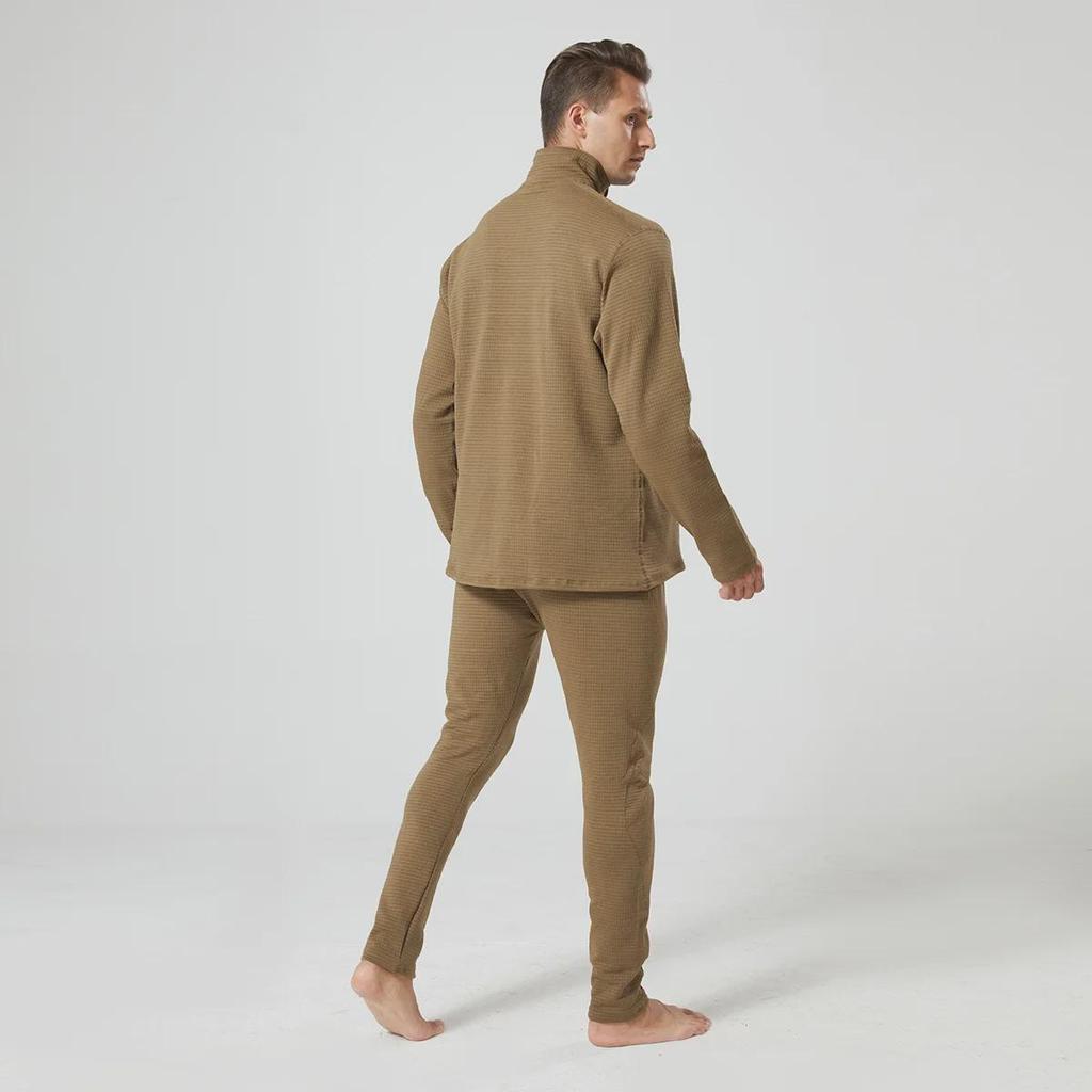 2023 Men's Military Eagle Tactical Thermal Underwear Suit - Stand-up Collar, Plus Velvet, Warm, Elastic, Thick Long Sleeves