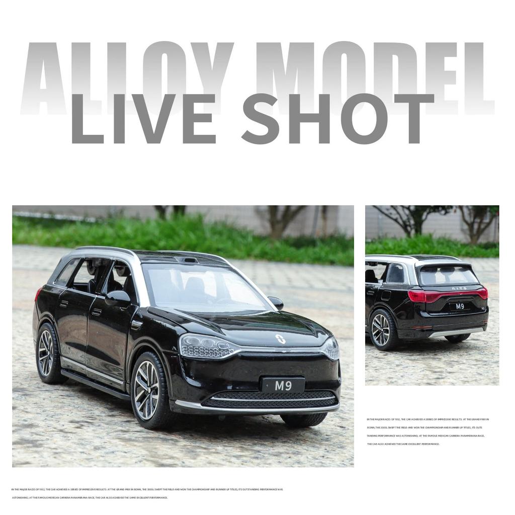 1/32 AITO M9 SUV Alloy New Energy Car Model Diecasts Metal Luxy Vehicles Car Model Simulation Sound and Light Childrens Toy Gift
