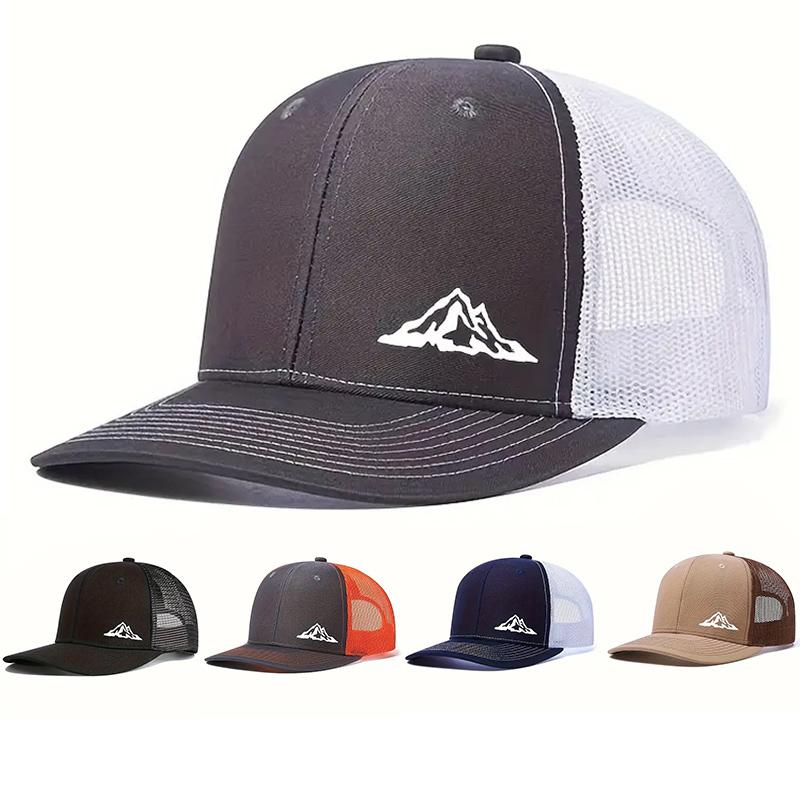 Mountain Slightly Curved Printed Baseball Cap Women Men Outdoor Sports Events Trucker Hat