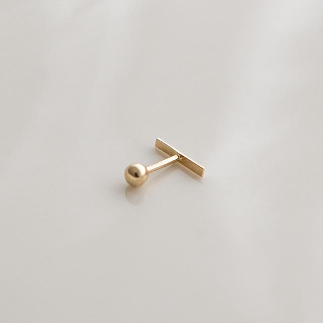 Lunne 14K Daily Stick Bar Piercing (14K Gold) (Bar Thickness 1Mm) #Pib05