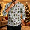 Camicia da Uomo a Maniche Lunghe con Stampa Natalizia per Festa, Uso Casual Quotidiano