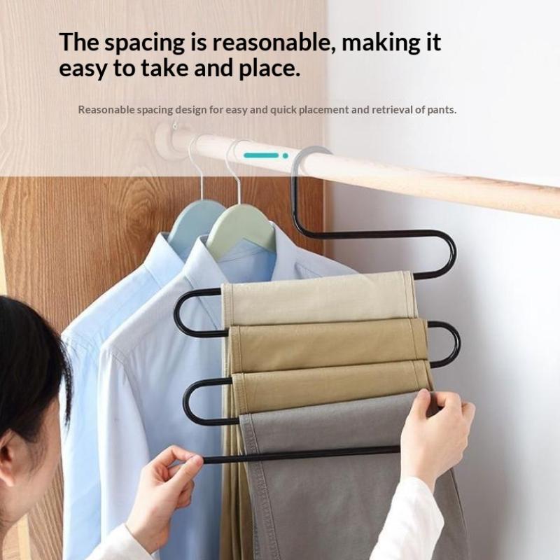 5 Layers Nonslip Clothes Hangers Rack Multifunctional Pant Storage Organizer With Multi Hanging Options