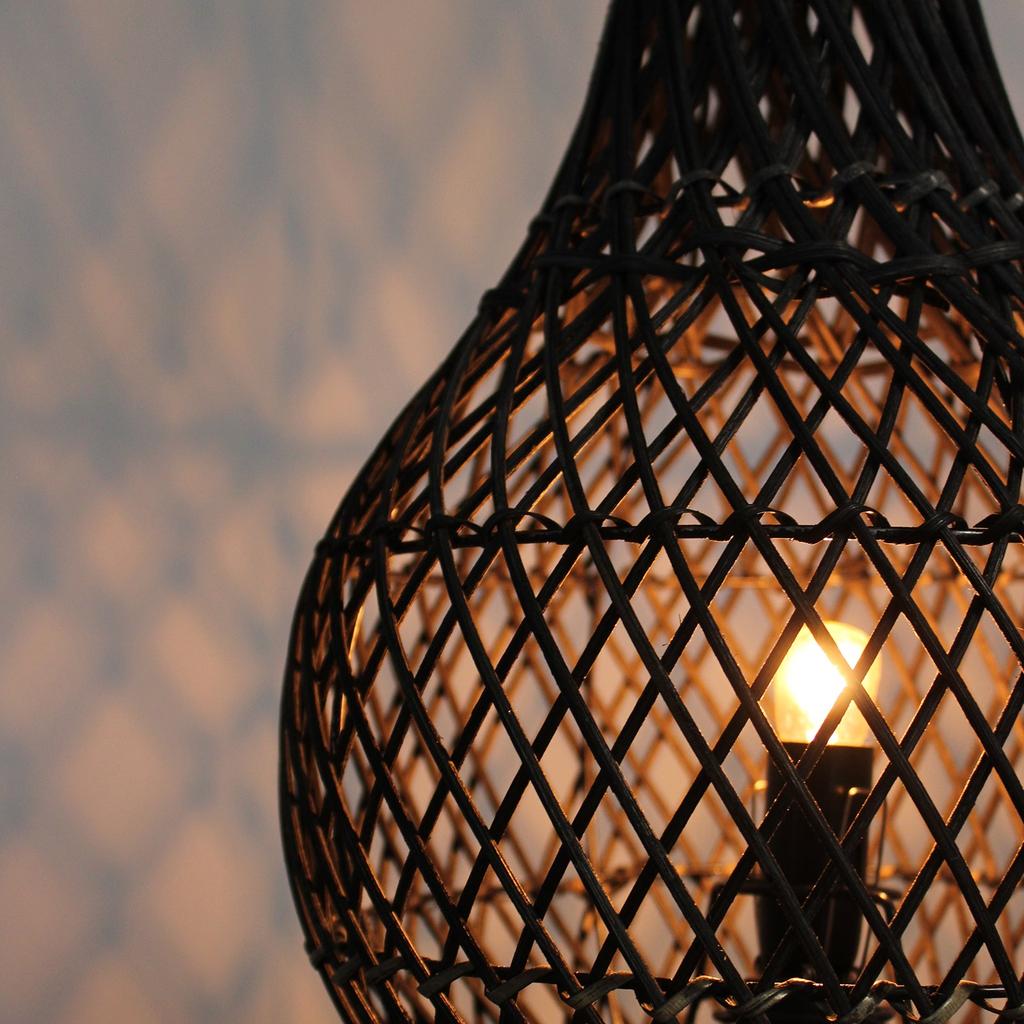 Rattan Table Lamp Natural Bulb Included