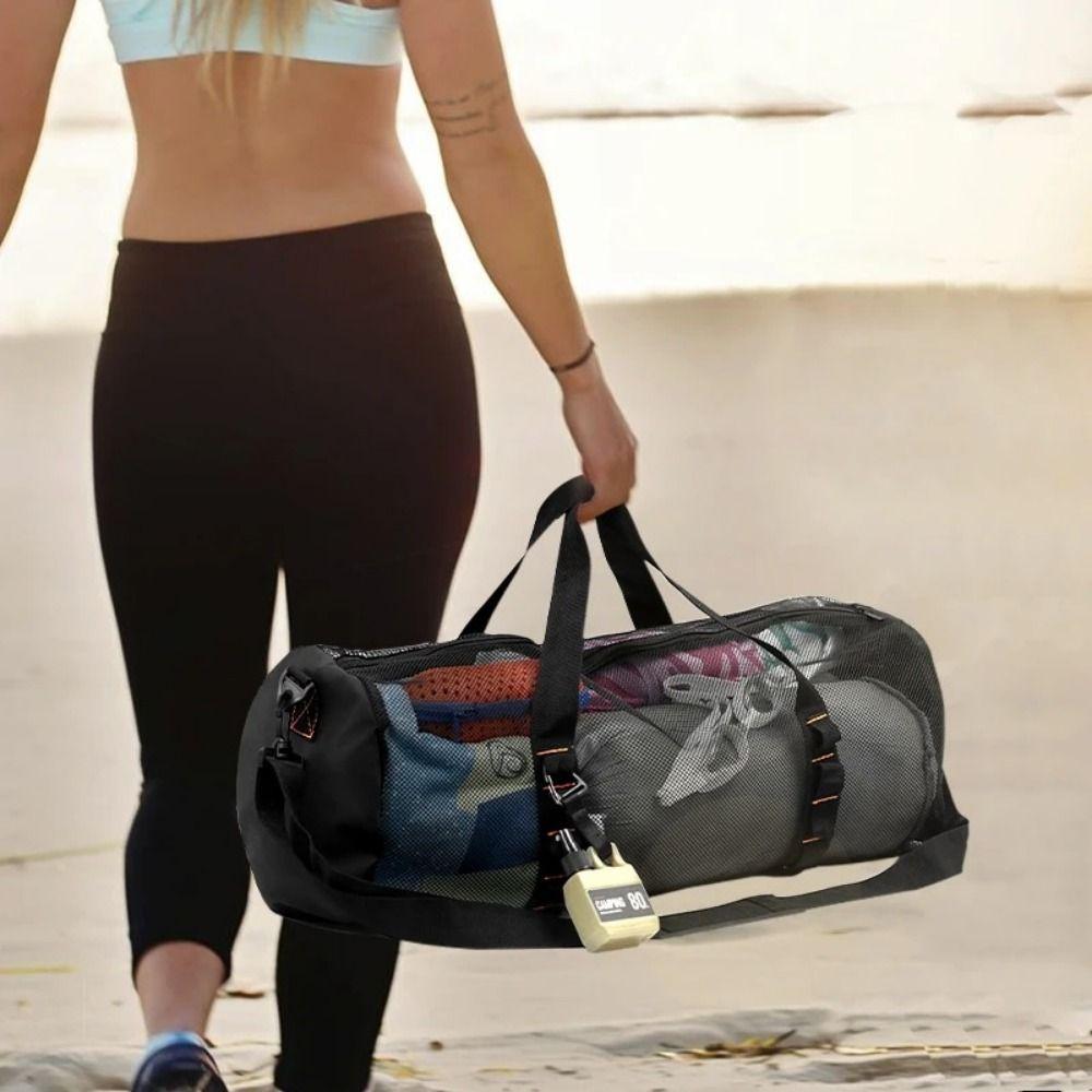 Foldable Mesh Dive Bag Breathable Oversized Beach Gym Bag Durable Dive Gear Pouch  Snorkeling Gear