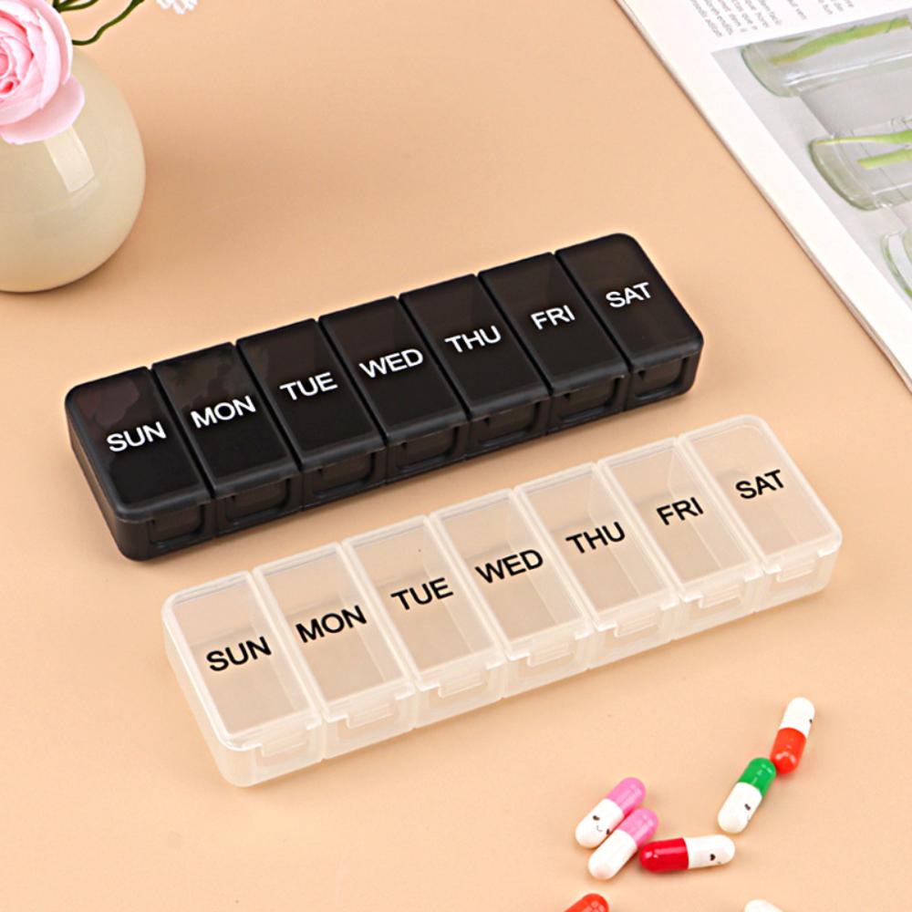 New Portable Premium Weekly Pill Cases 7 Day 7 Grids Pill Organizer Storage Box Container Travel for Medicine Vitamins Fish Oils