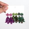 Colorful Sequin Acrylic Christmas Tree Drop Earring Set for Women Trendy Xmas Candy Bells Statement Earring Party Jewelry Gifts