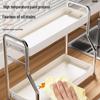 Bieying Elegant White 3-Tier Kitchen Seasoning Rack with Chopstick Holder