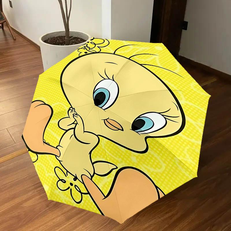 1PC Warner Cartoon Character Automatic Open/Close Umbrella with Windproof, 84-Rib Sturdy Canopy, Durable Ribs1301A