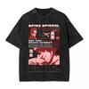 Manga Cowboy Bebop T Shirt Spike Spiegel Graphic Tshirt Washed Oversized TShirt Men Women Clothes Short Sleeve Cotton Tees