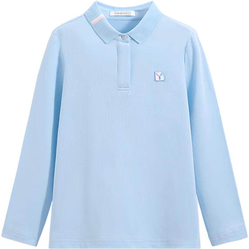 YEEHOO Girls  Antibacterial Long Sleeve Polo T-Shirt 160