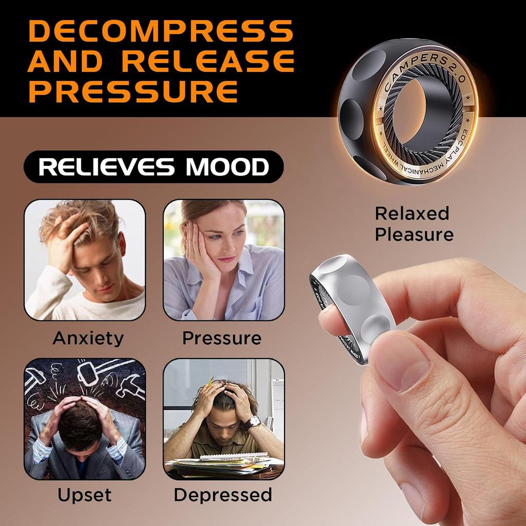 Fidget Spinner for Stress Relief, DIY Magnetic Fidget Ring with Engaging Sounds, EDC Stainless Steel Toys, Perfect for Work, Study, Waiting Etc.