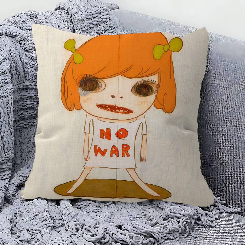 YYoshitomo Nara Pillow Gift Home Office Decoration Bedroom Sofa Car Cushion Cover case x