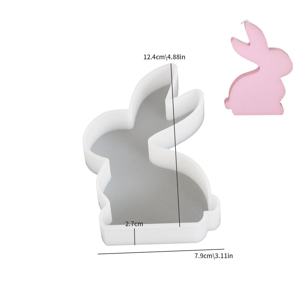 Easter Bunny Silicone Mold Bunny Plaster Ornament Mold Cute Rabbit Aroma Candle Mold Home Decor Easter Handmade Gifts