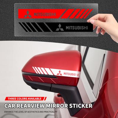 2PCS Car Styling Rearview Mirror Decoration Sticker Vinyl For Eclipse Lancer Outlander Pajero ASX Colt I200 Ex Star