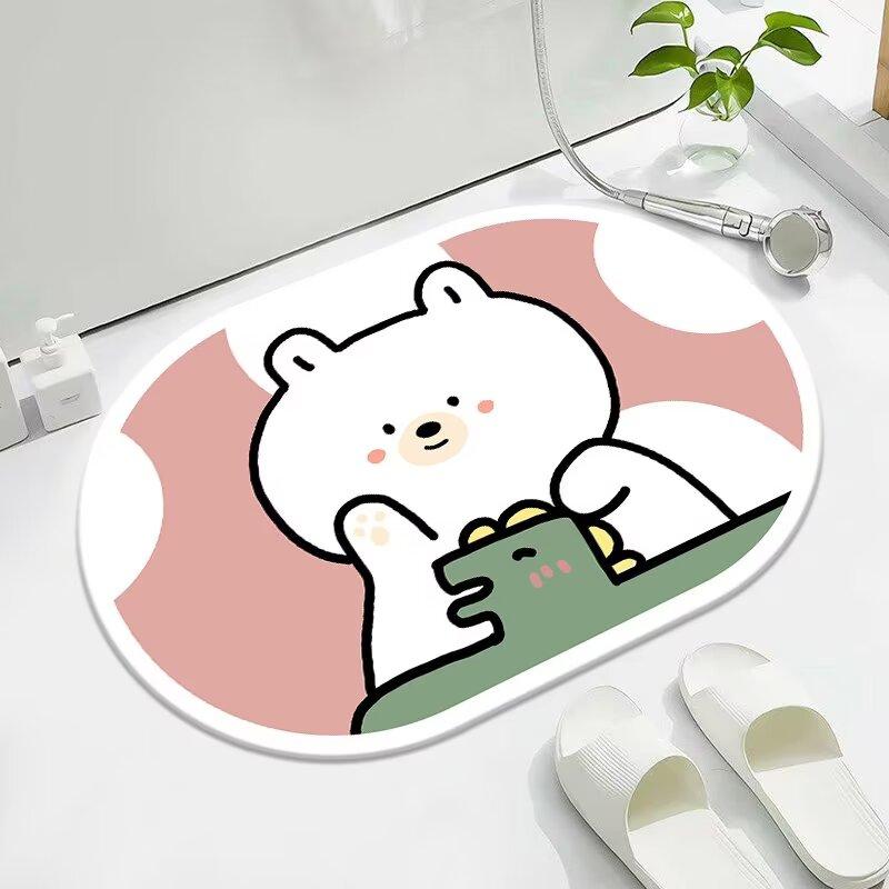 Toilettenbodenmatte Badezimmer rutschfest saugfähig Toilette stark Tür Toilette Kieselgur schnelltrocknend Fußmatte Teppich Badezimmer