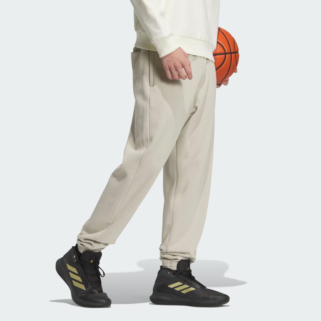 Adidas BASKETBALL Knitted Sweatpants Men's Light Sesame Earth Gray JC6821-