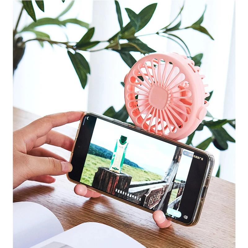 Small Fan 3 Gears Adjustable Portable Octopus Deformable 360° Shaking Head Folding Handheld Fan Outdoor USB Charging Desktop Fan