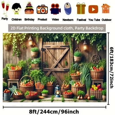 2D Flat Print Countryside Garden Backdrop Farm Harvest Party Background Cloth