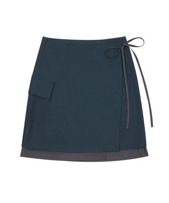 Hye Young Kim Layered Wrap Skirt - Navy
