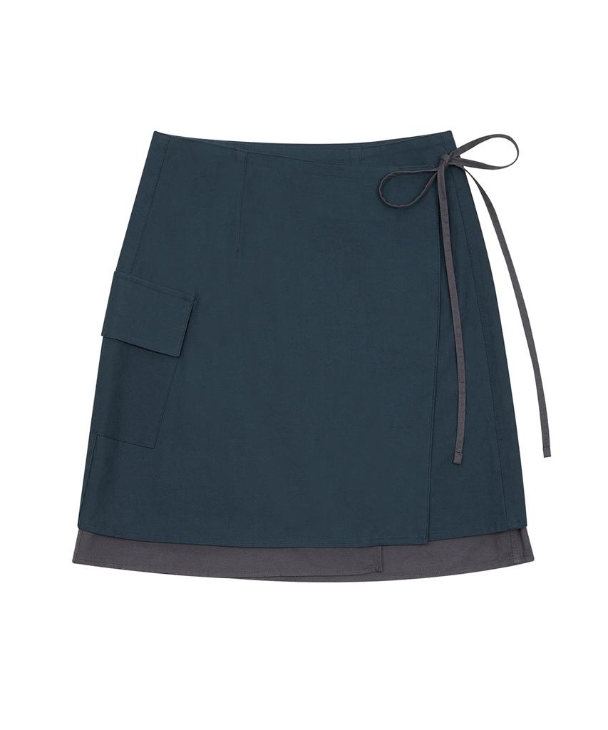 Hye Young Kim Layered Wrap Skirt - Navy