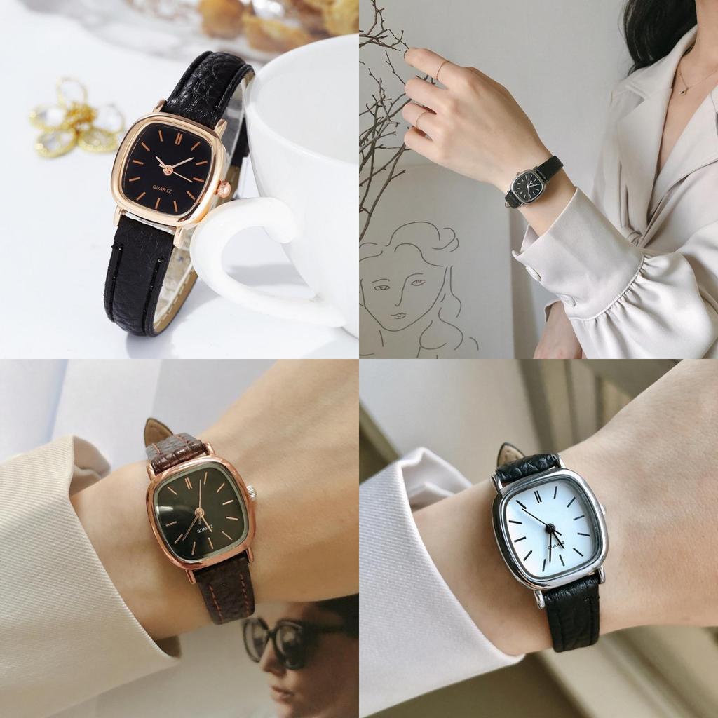Minimalist Unisex Quartz Watch With Leather Strap For Casual Wear