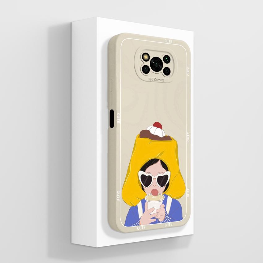 Phone Case For Xiaomi Poco X3 X5 X6 X7 C40 C50 C51 C55 C71 C75 Cute Cat Soft Covers Lens Protection Liquid Silicone Anti Slip Shell For Xiaomi Housing