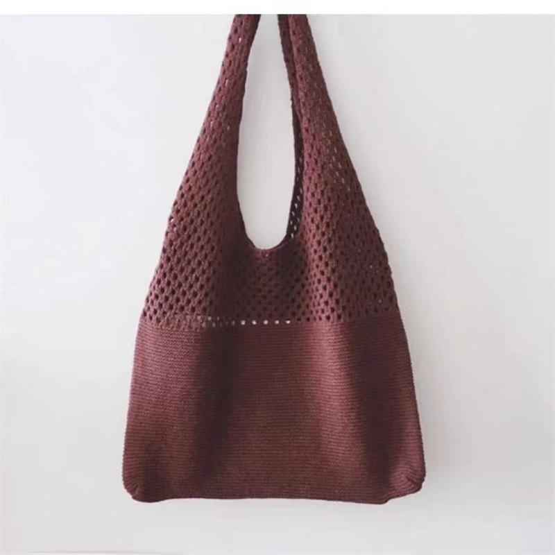 Korean Retro Knitted Tote Bag - Fashionable Large Capacity Shoulder Handbag