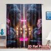 2pcs   2D FLAT PRINTING Curtains (Without Rod) Serene Lotus Minimalist Modern Curtains Versatile 100% Polyester Curtains
