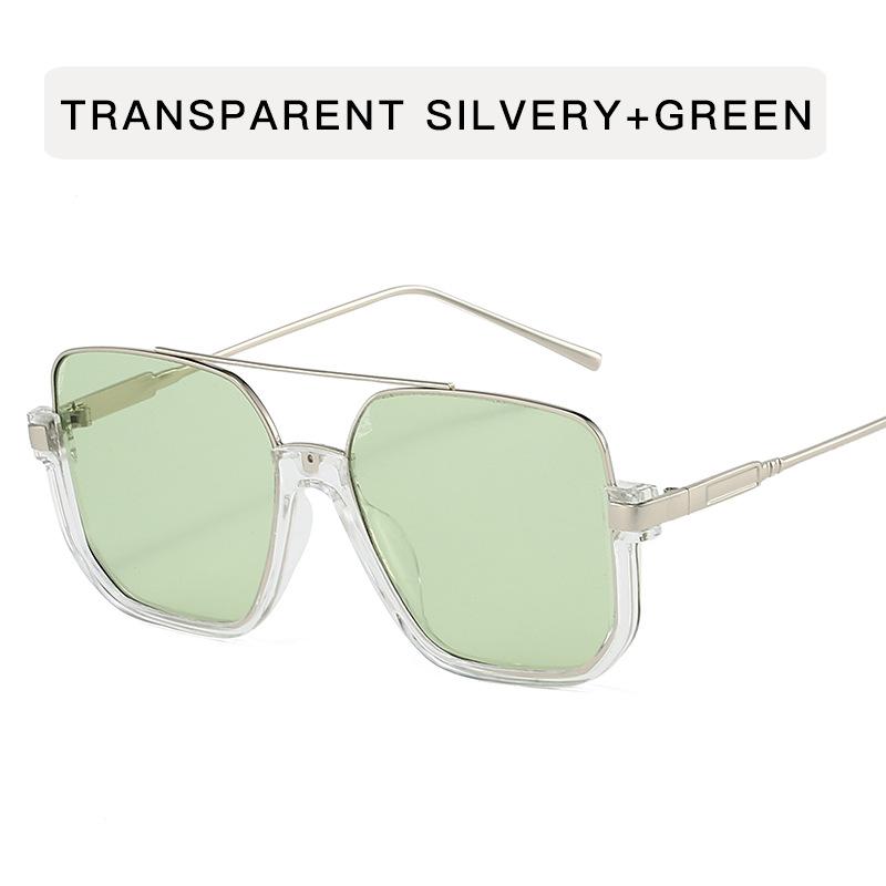 Korean Fashion Women Sunglasses Double Bridge Semi-rimless Sun Glasses Male UV400 Protection Cool Sunglasses