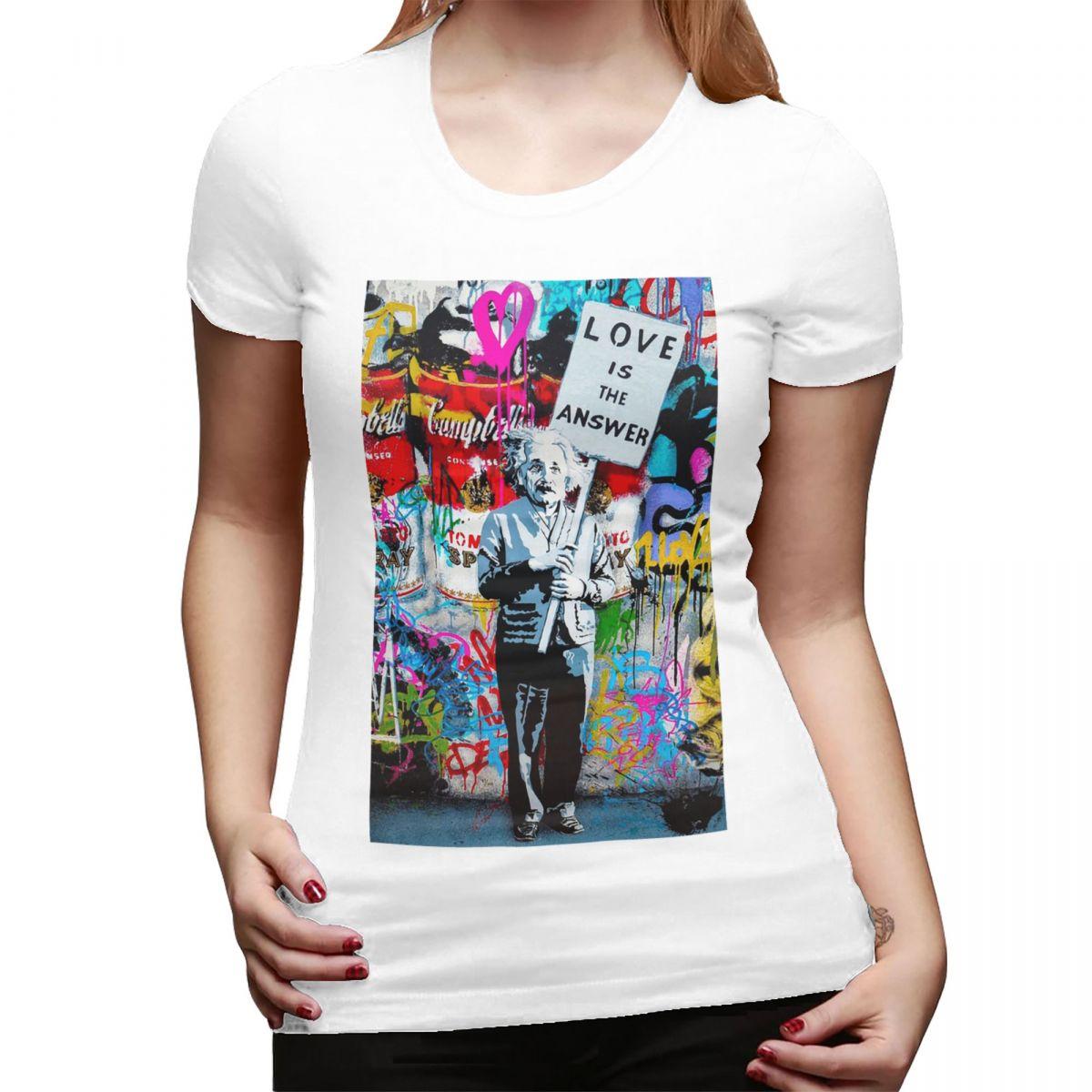 

Banksy Любовь — это ответ Подушка03 Футболка для женщин Круглый вырез Уличная одежда Футболки Женские футболки Короткая летняя одежда Топы S