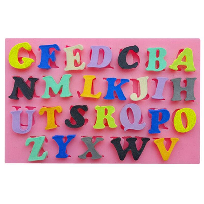 Conjunto de 3 peças Molde de Silicone em Forma de Número e Letra Decoração de Bolo 3D Grau Alimentício Moldes para Sabonete Chocolate
