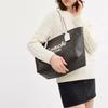 Coach 33 Brand Letter Micro Logo Coated Canvas Tote Shopping Bag Handheld Shoulder Bag Large Women tote Brown CY705-SVXIC