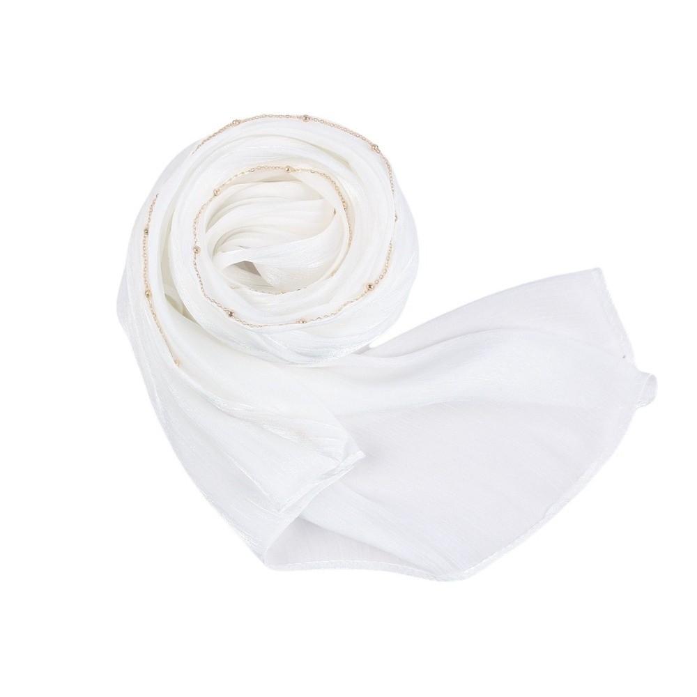 Long Ethnic Style Scarf Solid Color Islamic Turban Luxury Headscarf  Female