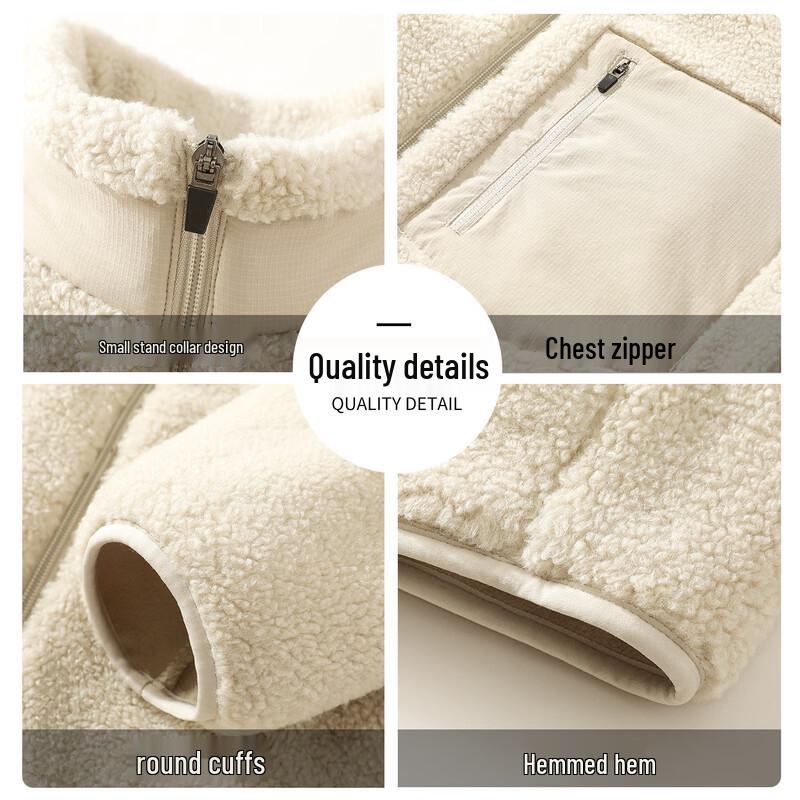 MINISO Unisex Fleece-Lined Stand Collar Jacket